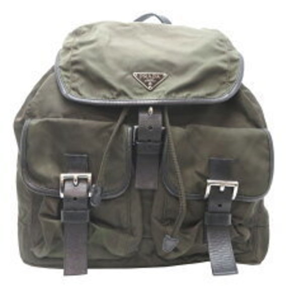 Prada Nylon Backpack Daypack Khaki Green - Picture 1 of 9